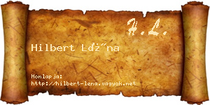 Hilbert Léna névjegykártya